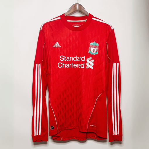 Camiseta Liverpool 2010/11 Local Manga Larga