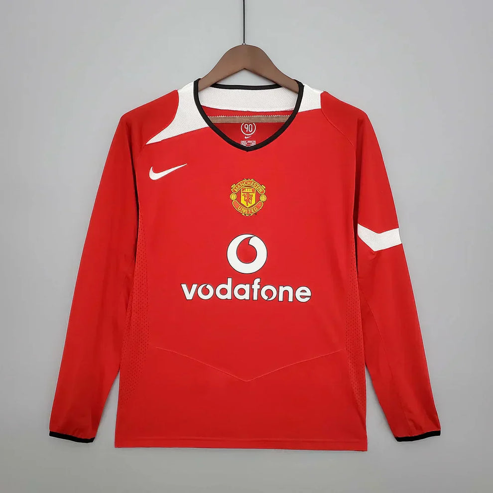 Camiseta Manchester United 2004/05 Local Manga Larga