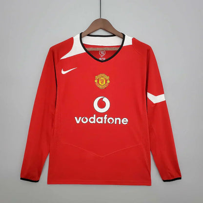 Camiseta Manchester United 2004/05 Local Manga Larga