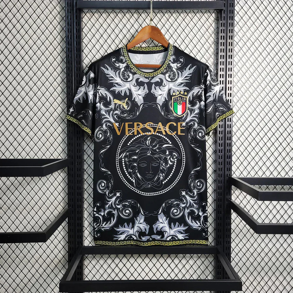 Camiseta Italia X Versace Negra Edicion Especial