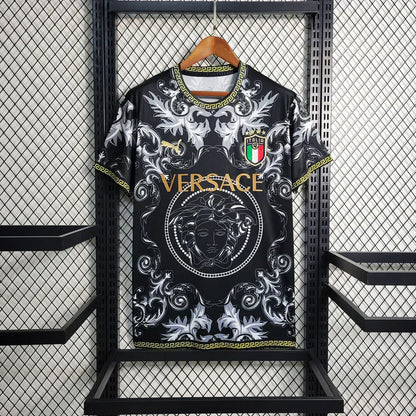 Camiseta Italia X Versace Negra Edicion Especial