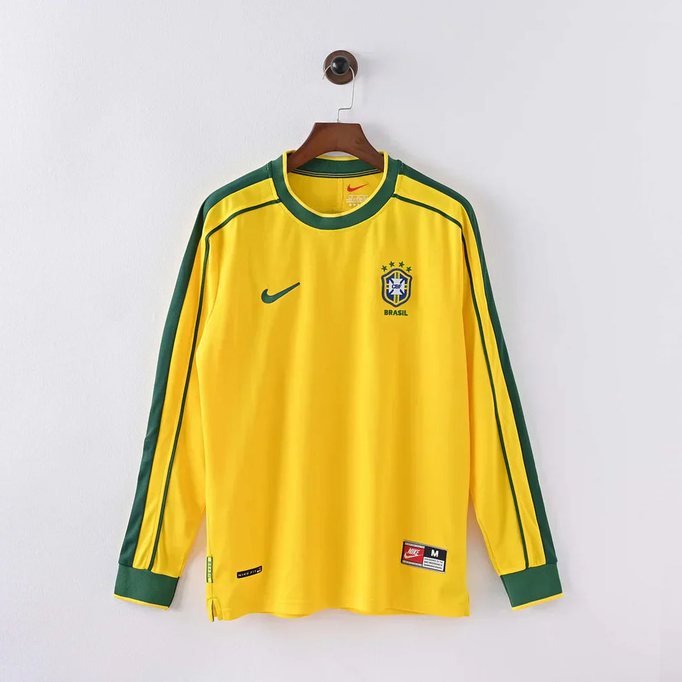 Camiseta Brasil 1998 Local Manga Larga