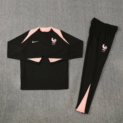 Chandal Francia Negro y Rosa