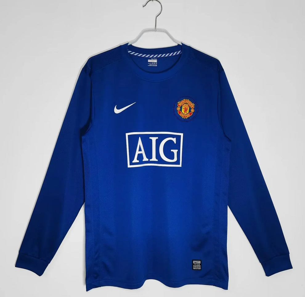 Camiseta Manchester United 2008/09 Visitante Manga Larga