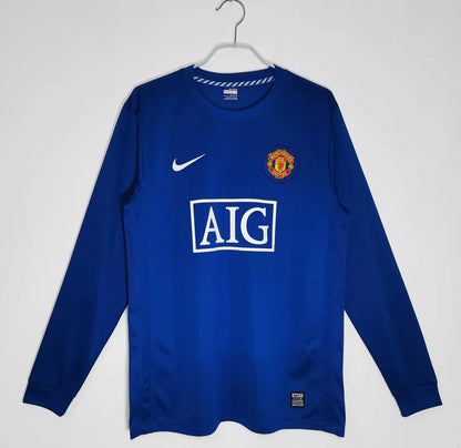 Camiseta Manchester United 2008/09 Visitante Manga Larga