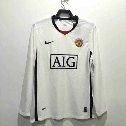 Camiseta Manchester United 2007/08 Visitante Manga Larga