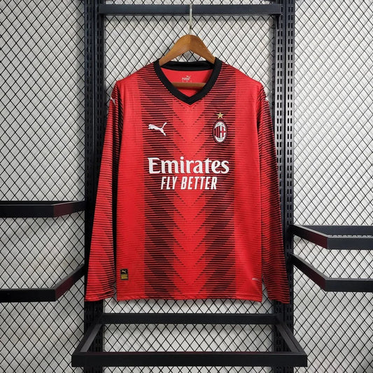 Camiseta Ac Milan 2023/24 Local Manga Larga