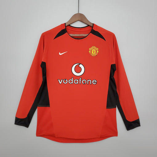 Camiseta Manchester United 2002/03 Local Manga Larga