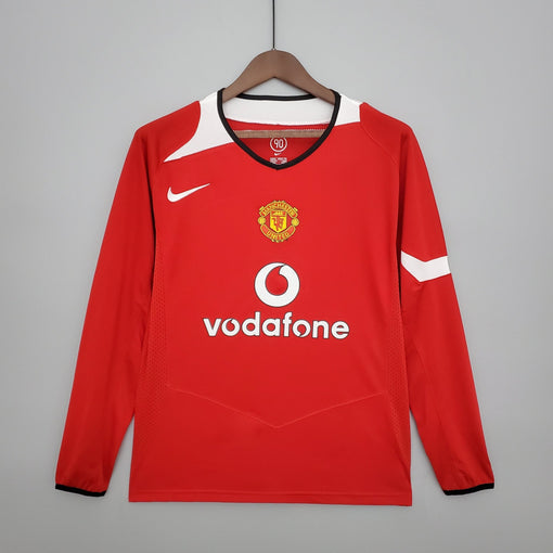 Camiseta Manchester United 2004/05 Local Manga Larga