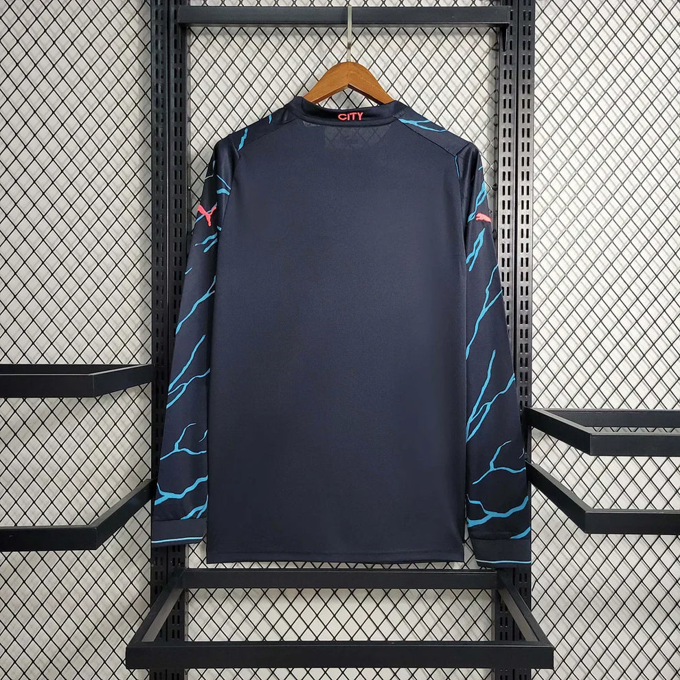 Camiseta Manchester City 2023/24 Visitante Manga Larga