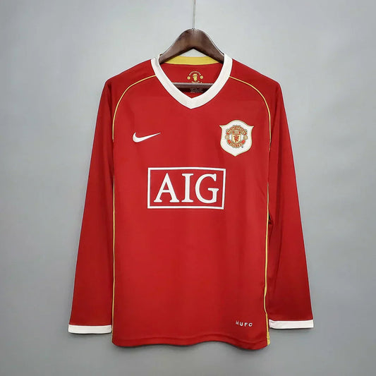 Camiseta Manchester United 2006/07 Local Manga Larga