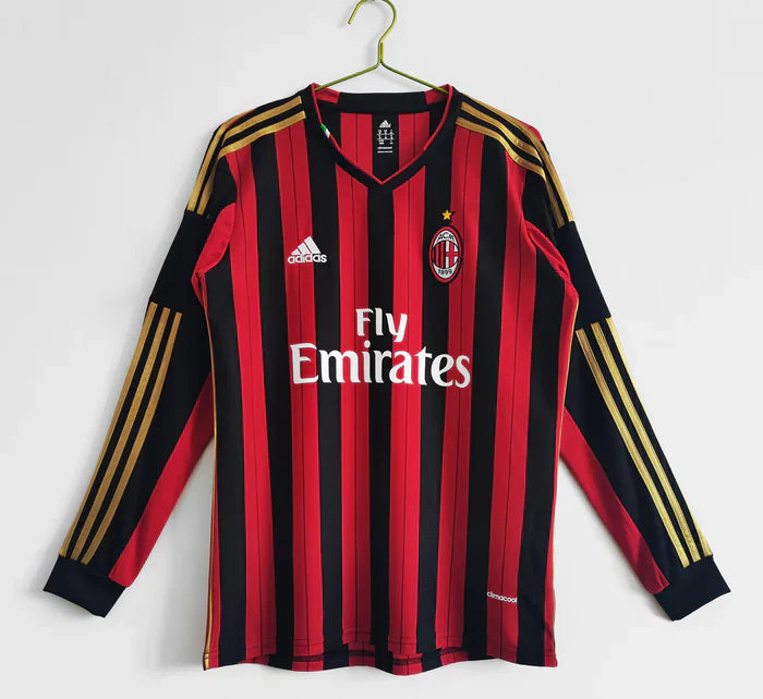 Camiseta Ac Milan 2013/14 Local Manga Larga
