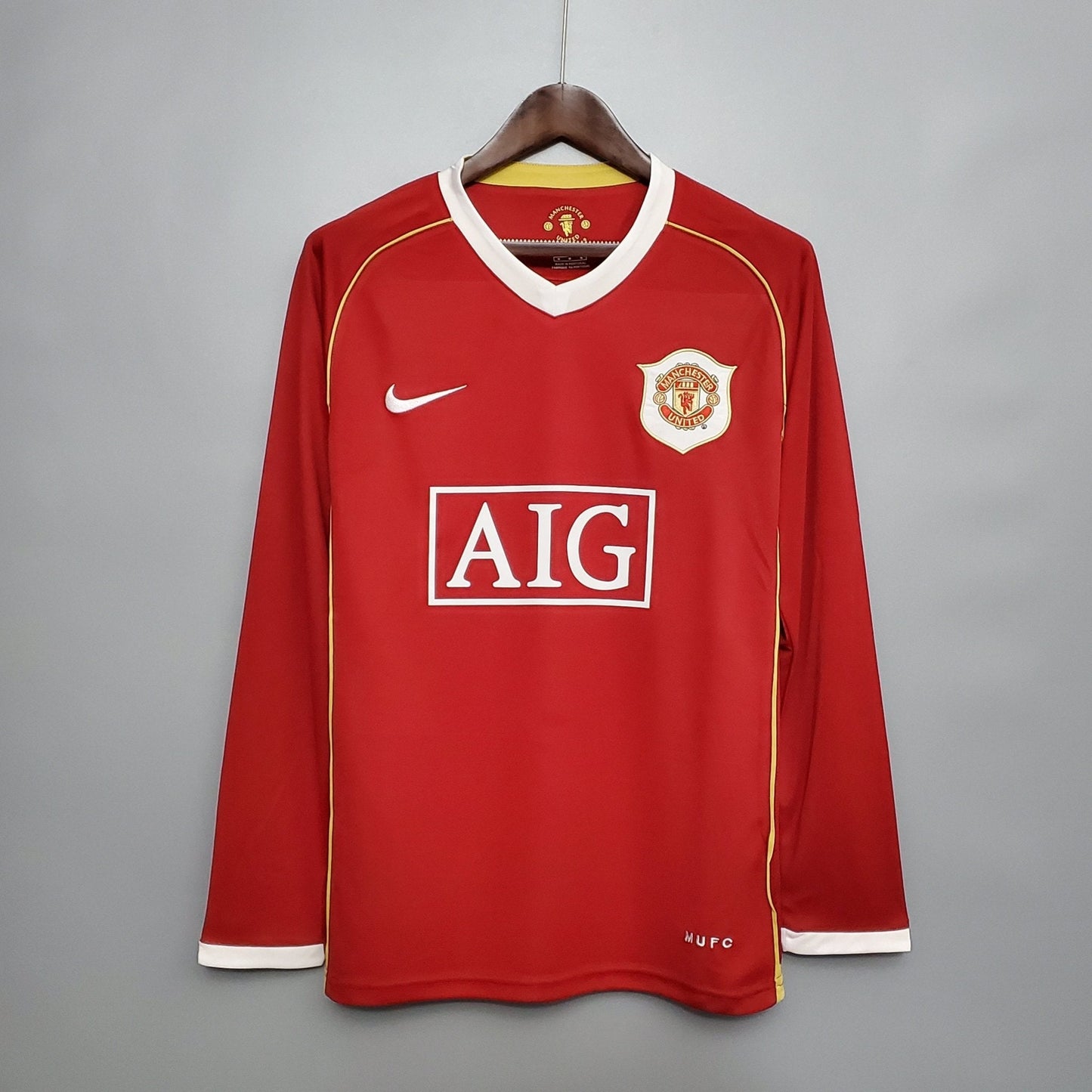 Camiseta Manchester United 2006/07 Local Manga Larga