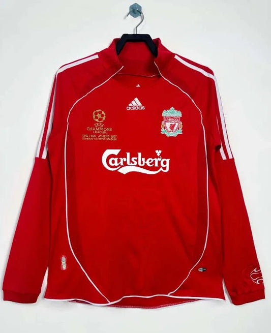 Camiseta Liverpool 2006/07 Local Manga Larga