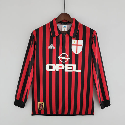 Camiseta Ac Milan 1999/00 Local Manga Larga